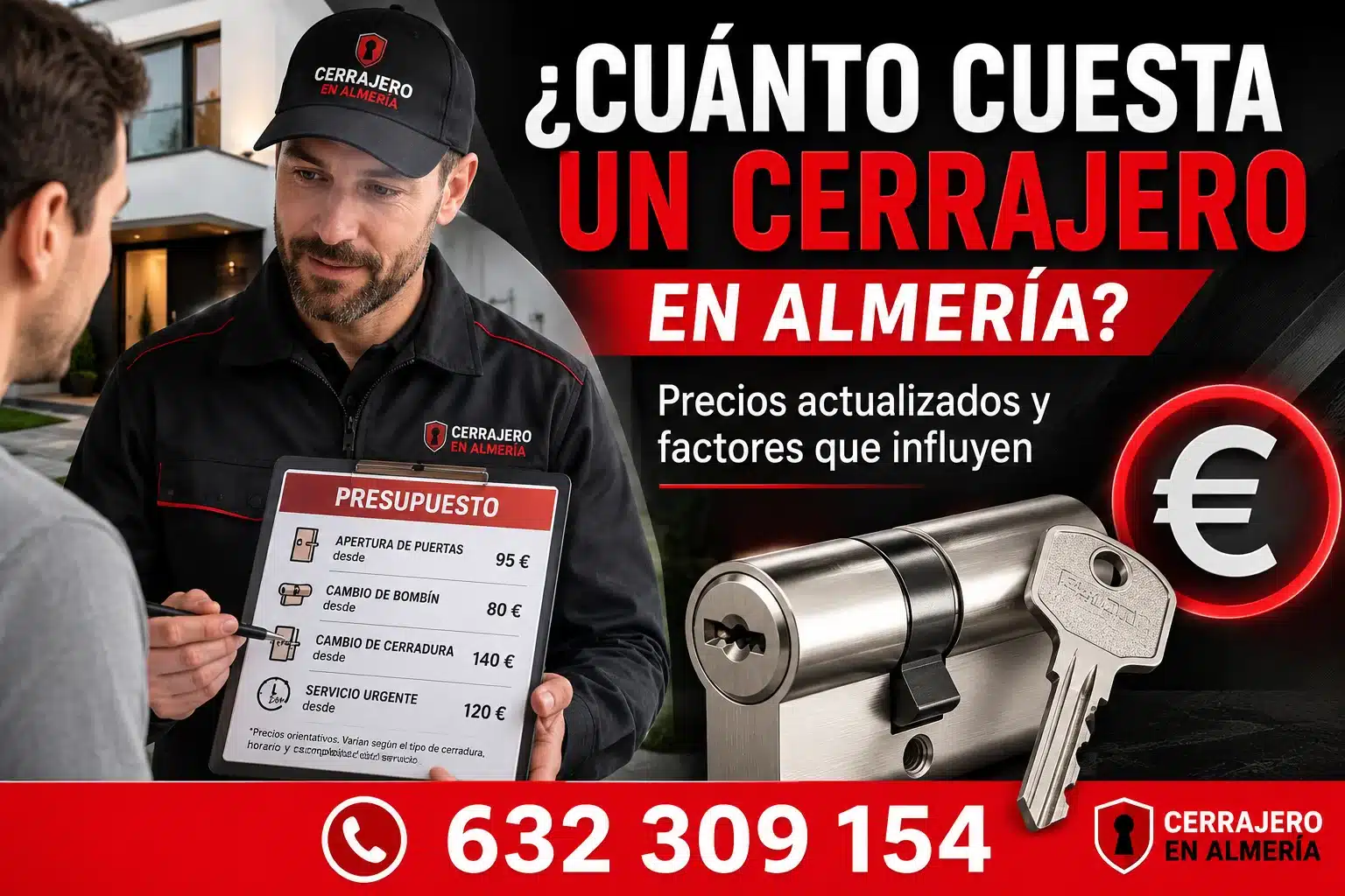 Cuánto cuesta un cerrajero en Almería: precios actualizados y factores que influyen