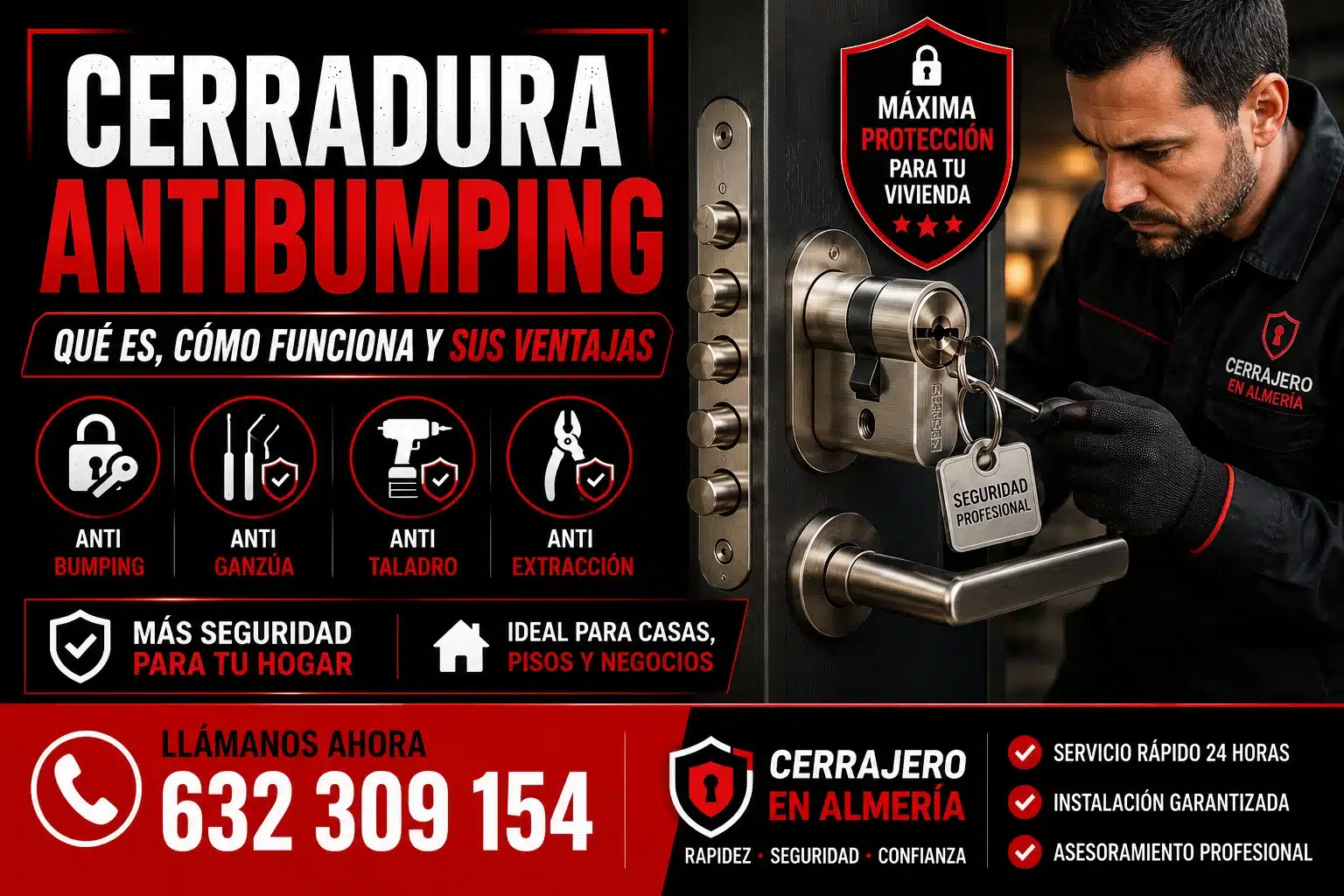 Cerradura antibumping: qué es y cómo funciona para proteger tu vivienda