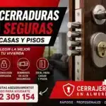 Las cerraduras más seguras para casas y pisos, mostrando una cerradura multipunto de alta seguridad instalada en una puerta y destacando los sistemas de protección recomendados para viviendas.